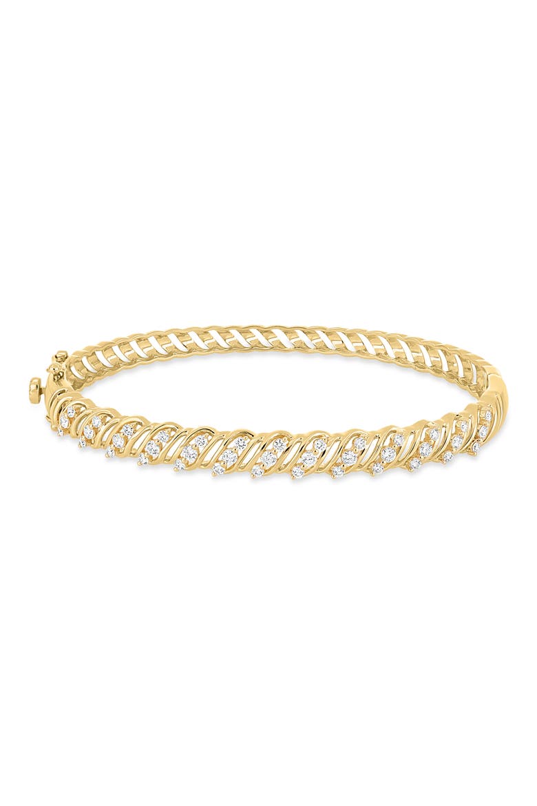 18K Gold Florentine Diamond Bangle Bracelet (Online Trunk Show), Main, color, 18K YELLOW GOLD