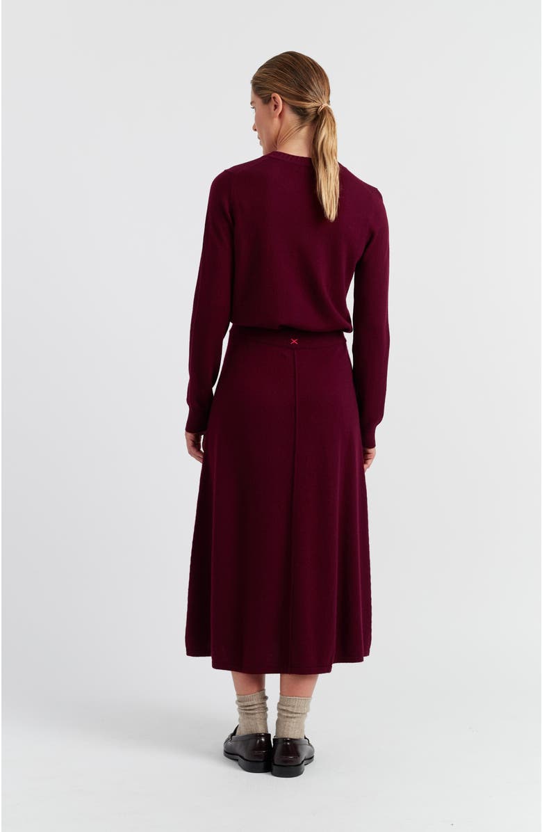 Chinti & Parker Wool Cashmere Midi Skirt, Alternate, color, Claret
