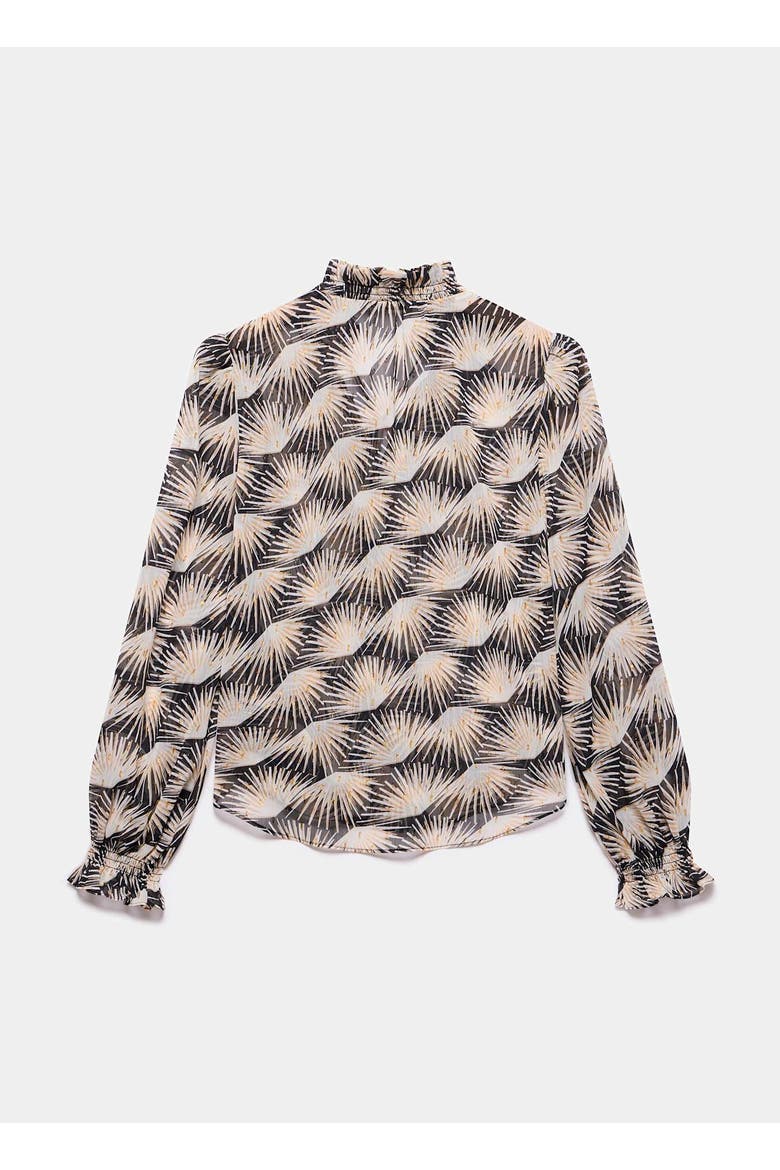 Geo Print Blouse, Alternate, color, Black