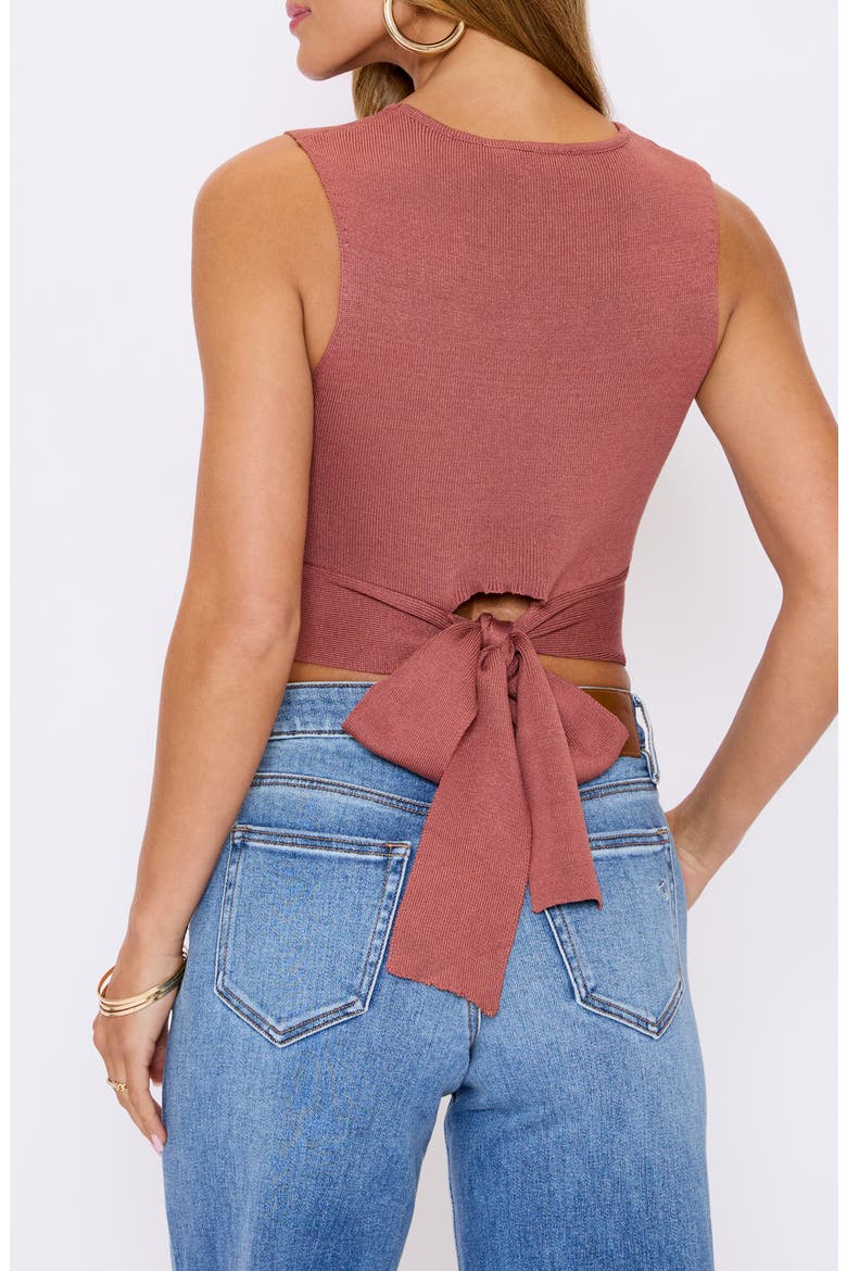 Colbie Tie Back Sweater Tank, Alternate, color, BROWN