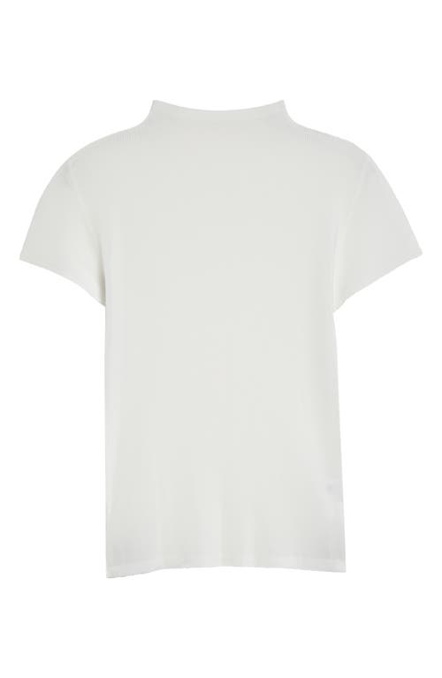 Issey Miyake Pleats Please Mist Basics Funnel Neck Top In White