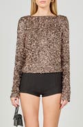 Endless Rose Sequined Long Sleeve Fitted Top