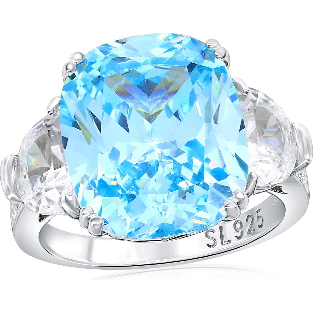 Suzy Levian Gala Firework Engagement Ring In Blue