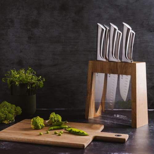Cuisine::pro Damashiro 7 Piece Knife Block Mizu In Neutral