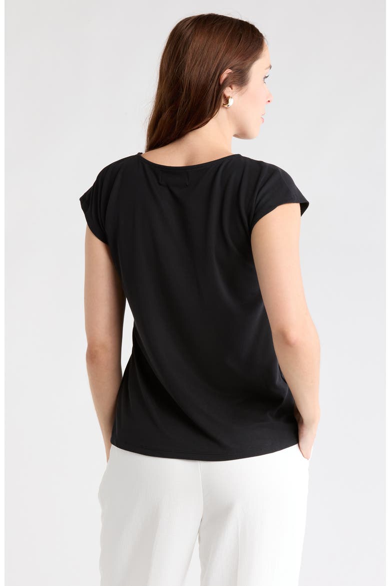 Cap Sleeve Modal Blend T-Shirt, Alternate, color, BLACK