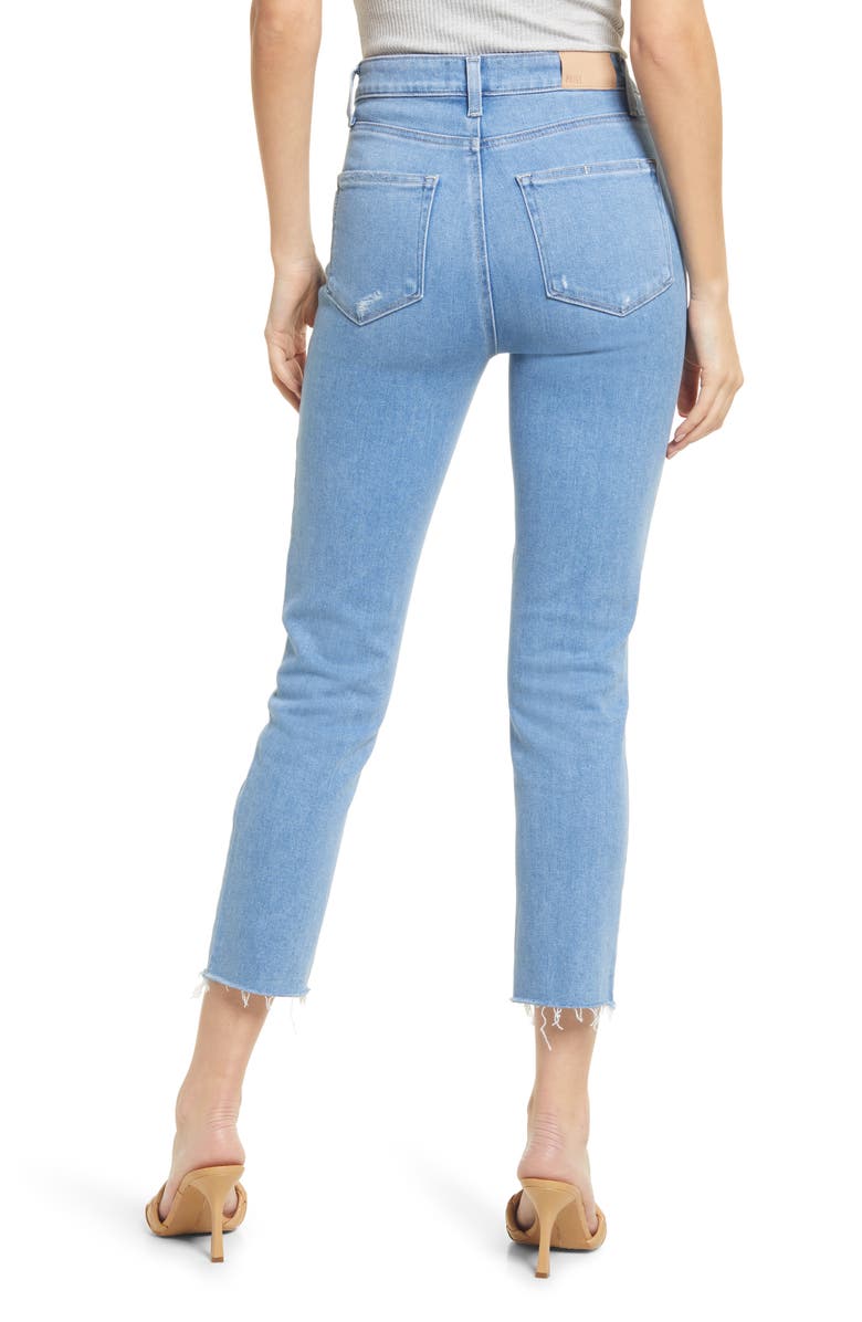 PAIGE Sarah Slim Crop Raw Hem Jeans, Alternate, color, Cruiser Destructed