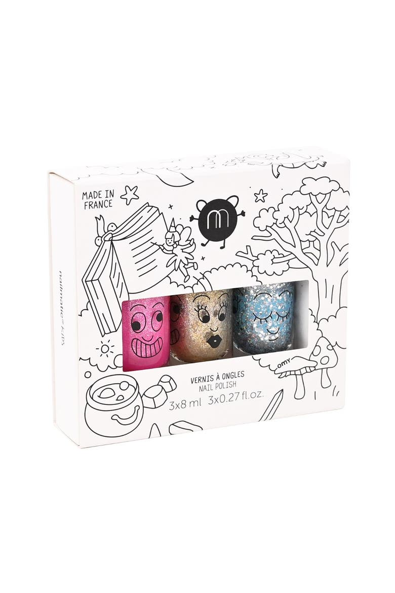 Pinky Aurora Luna Nail Polish For Kids Set Of 3, Main, color, Pinky Aurora Luna