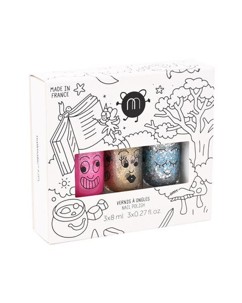 Pinky Aurora Luna Nail Polish For Kids Set Of 3