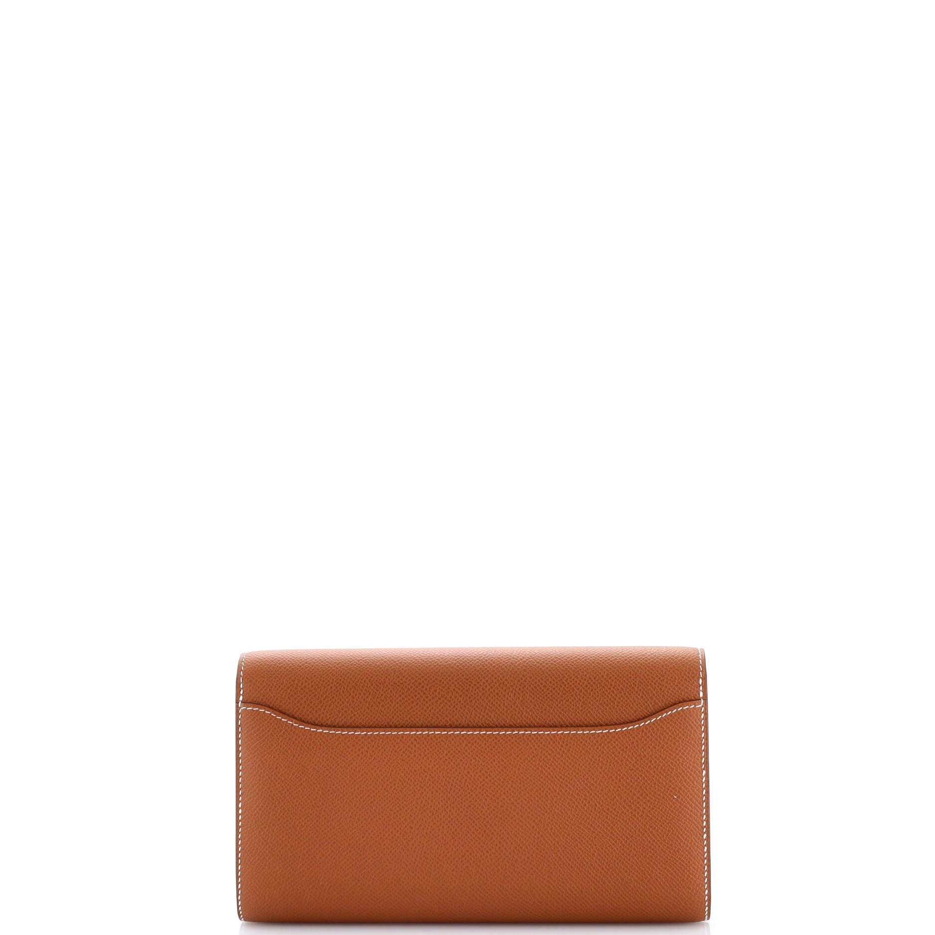 Pre-Owned Hermes Constance To Go Wallet Epsom, Alternate, color, Gold