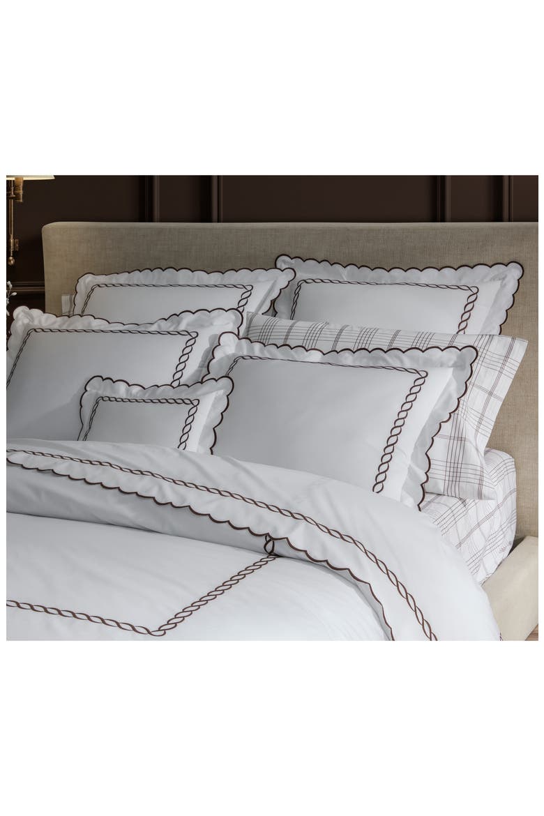 Classic Chain Scallop Duvet Cover, Alternate, color, RED