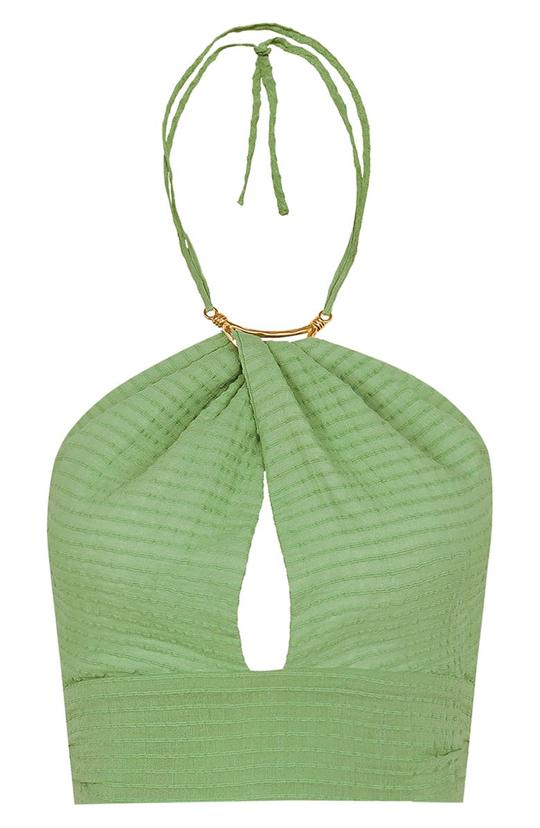 ViX Paula Hermanny Coco Halter Cover-Up Top, Main, color, Green