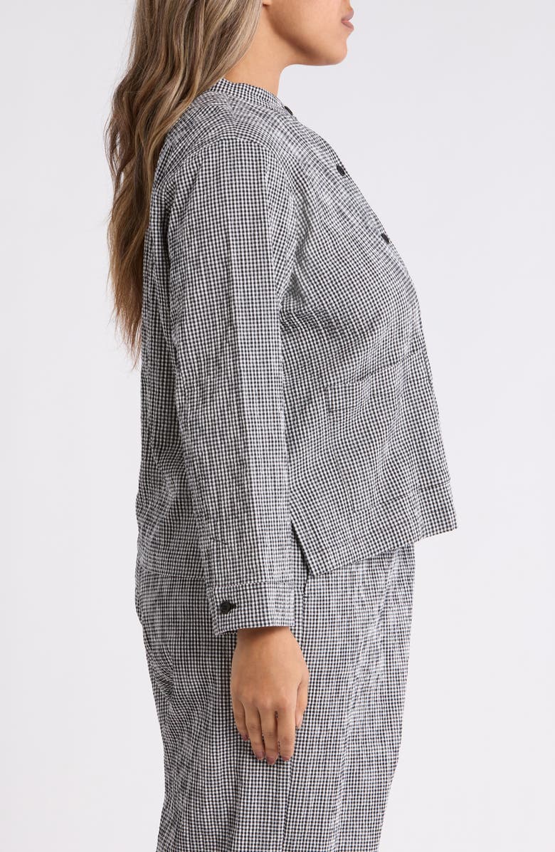 Eileen Fisher Check Print Jacket, Alternate, color, Black/ White