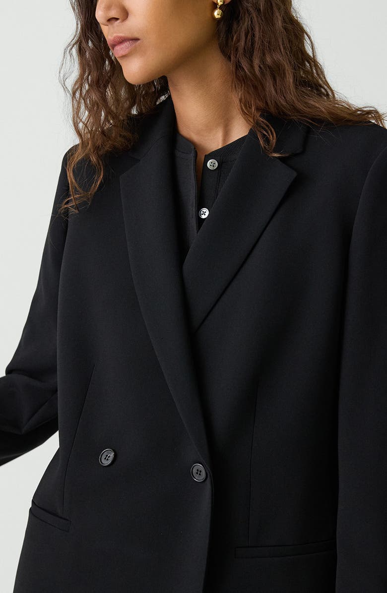 Theory Relaxed Double Breasted Blazer, Alternate, color, Black