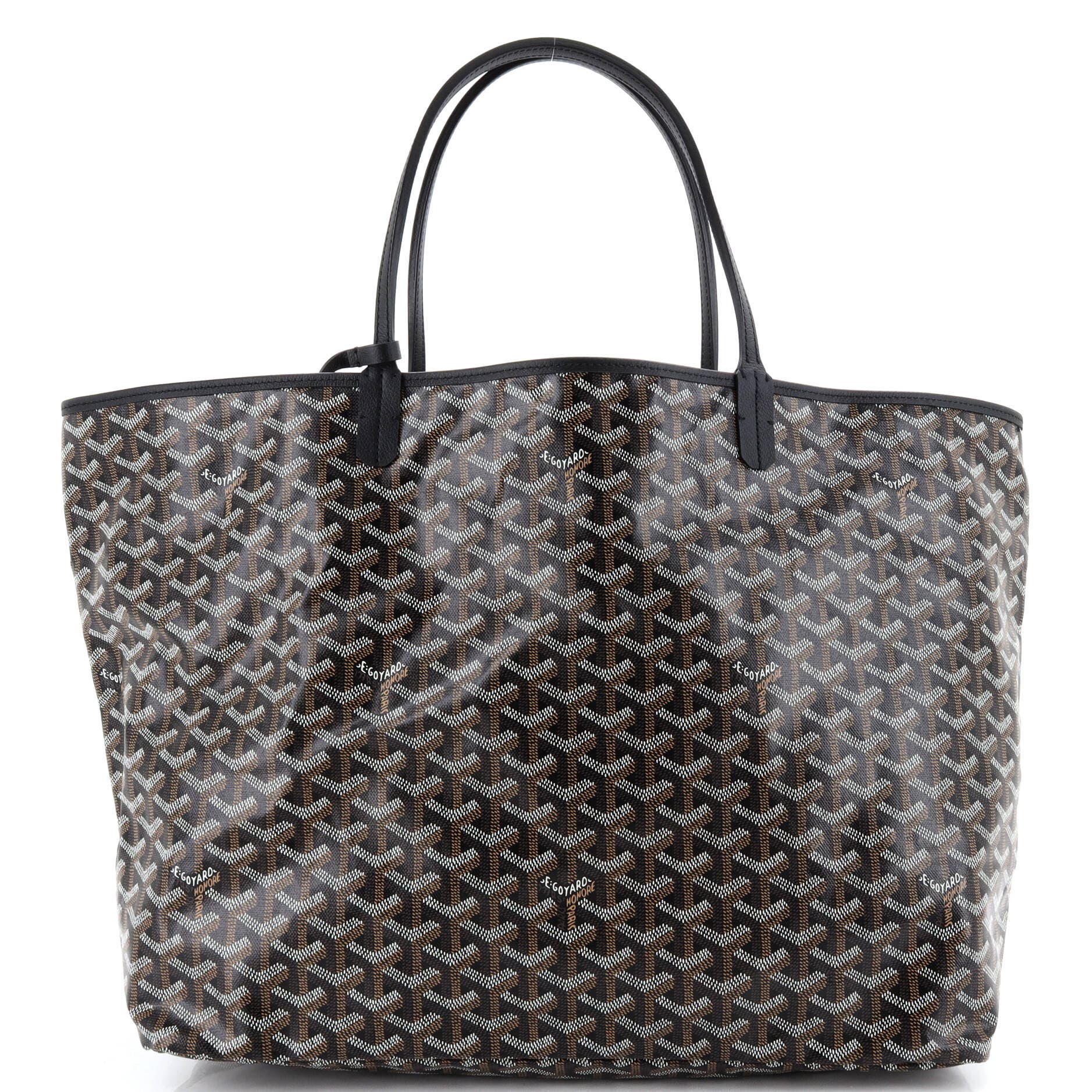 Pre-Owned Goyard Saint Louis Tote Coated Canvas GM, Alternate, color, Black