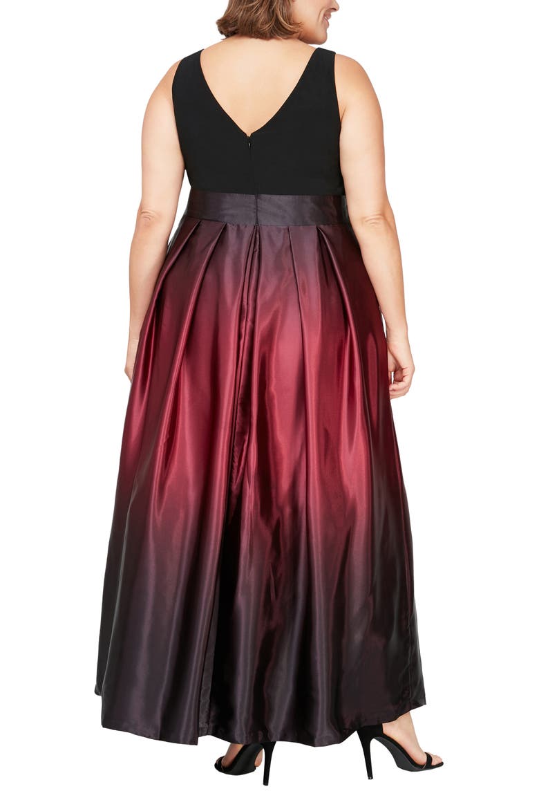 Ombrè Satin Gown, Alternate, color, FIG