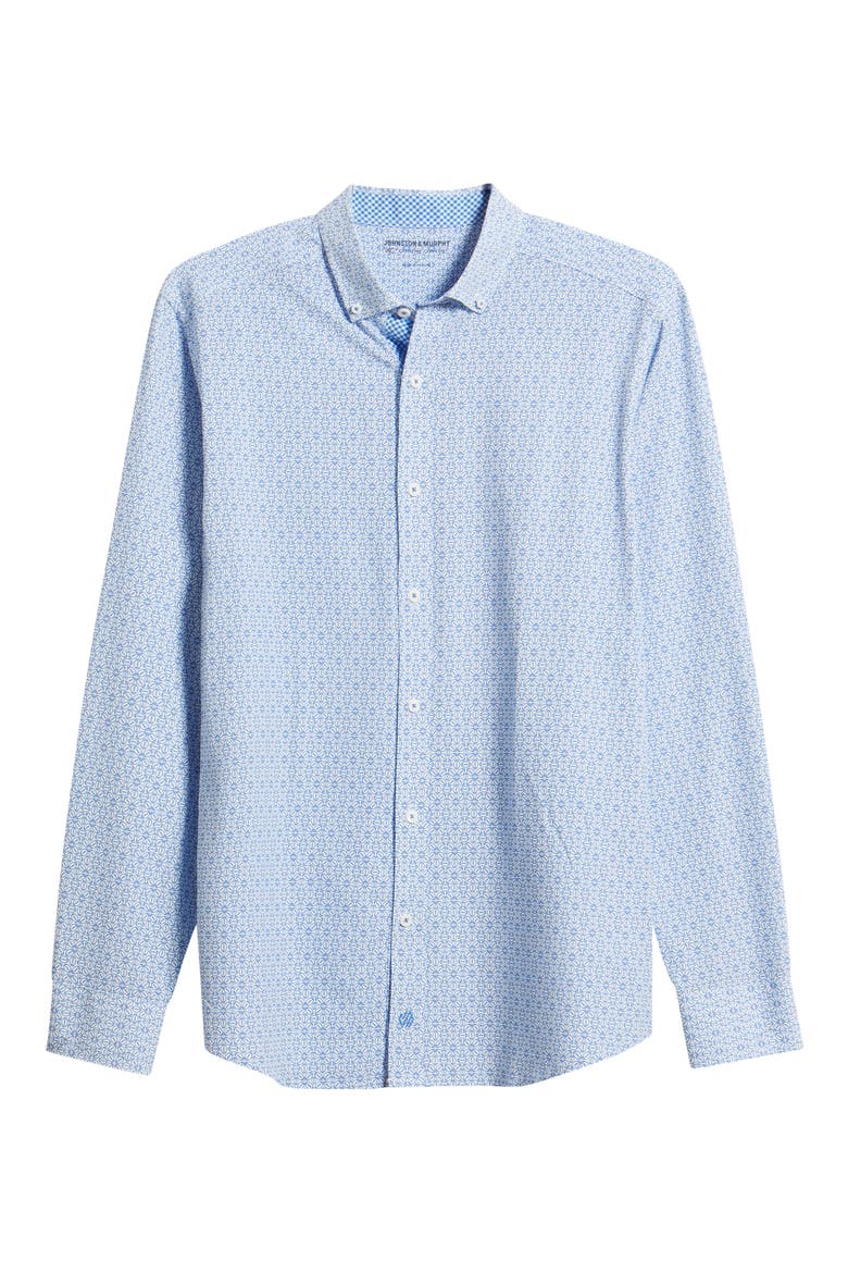 XC+™ Football Print Performance Button-Down Shirt, Alternate, color, ROYAL