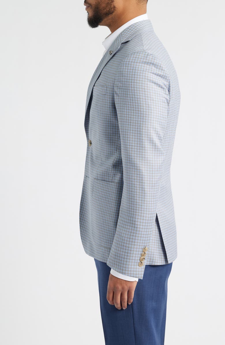 Jack Victor Morton Contemporary Fit Light Blue Graph Check Wool Sport Coat, Alternate, color, Light Blue