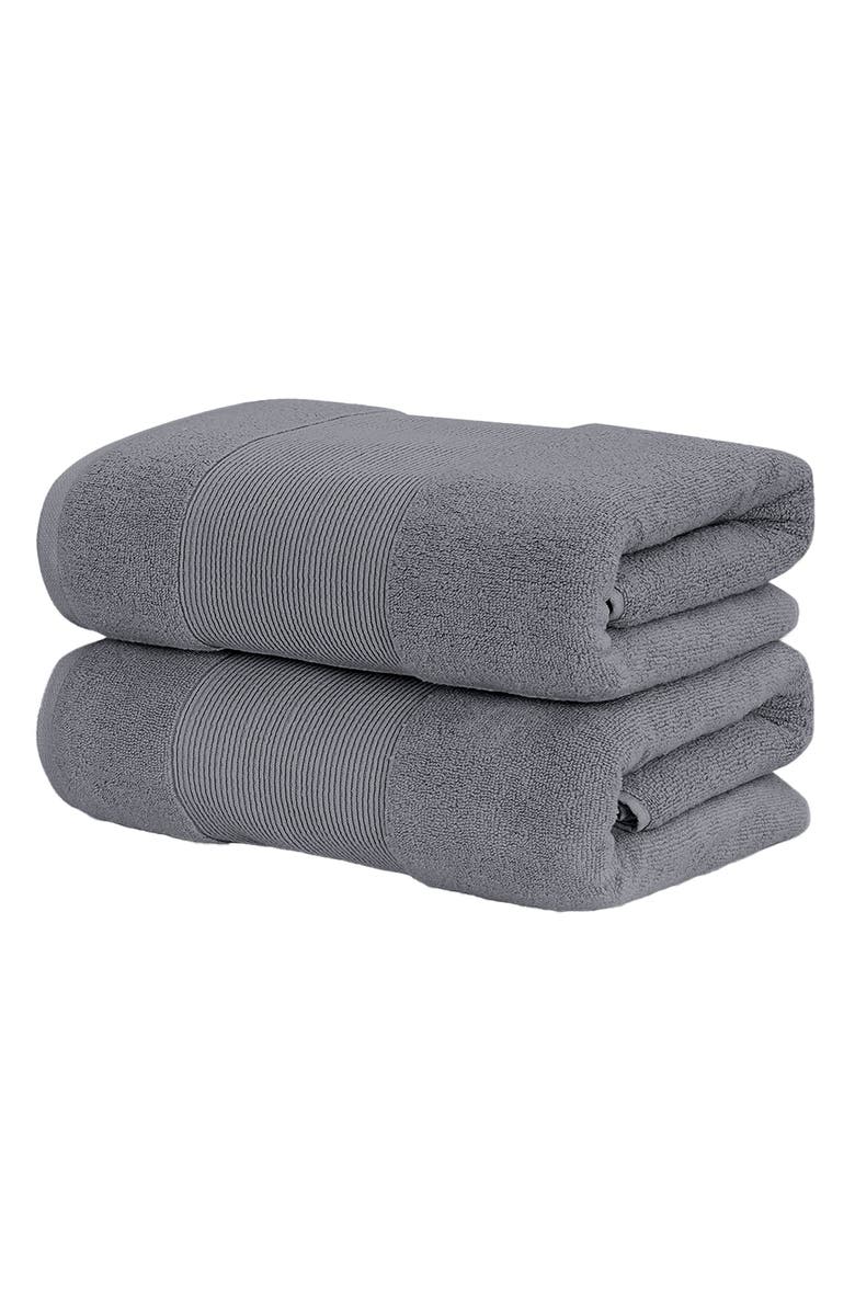 Modern Threads Air Cloud Oversized Bath Sheet - Set of 2 - White, Alternate, color, Charcoal