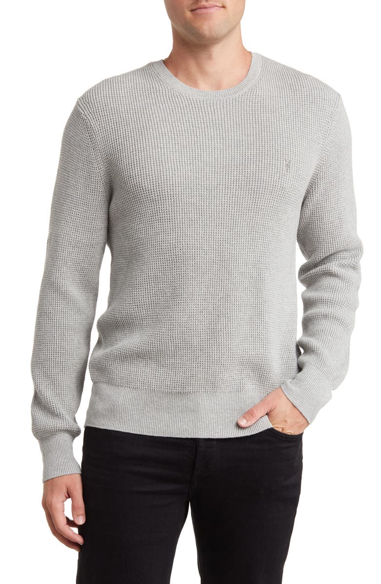 AllSaints Rias Waffle Knit Cotton Sweater, Main, color, 