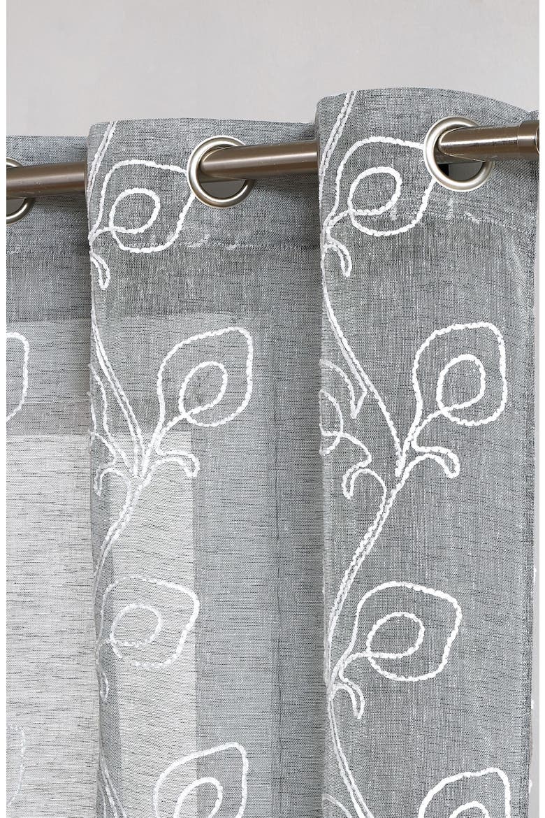 Stella Set of 2 Sheer Panel Curtains, Alternate, color, SILVER