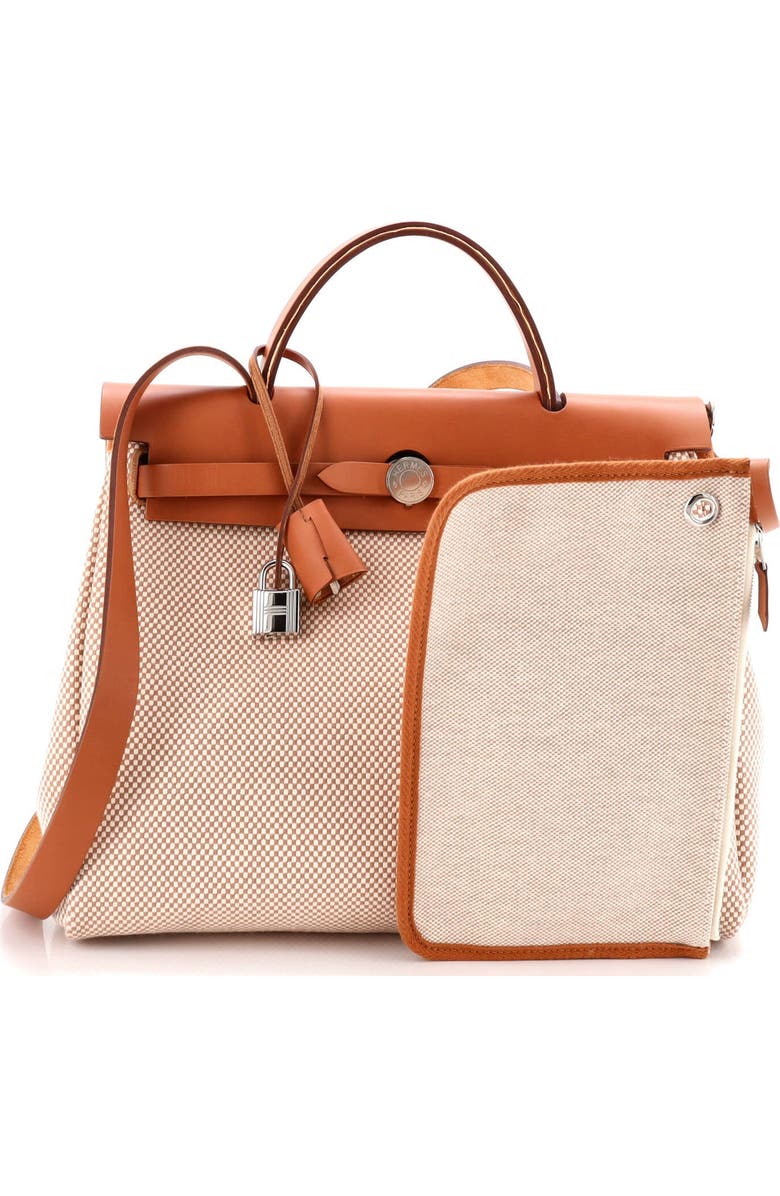 Pre-Owned Hermes Herbag Zip Criss Viking Toile and Leather 31, Alternate, color, Gold