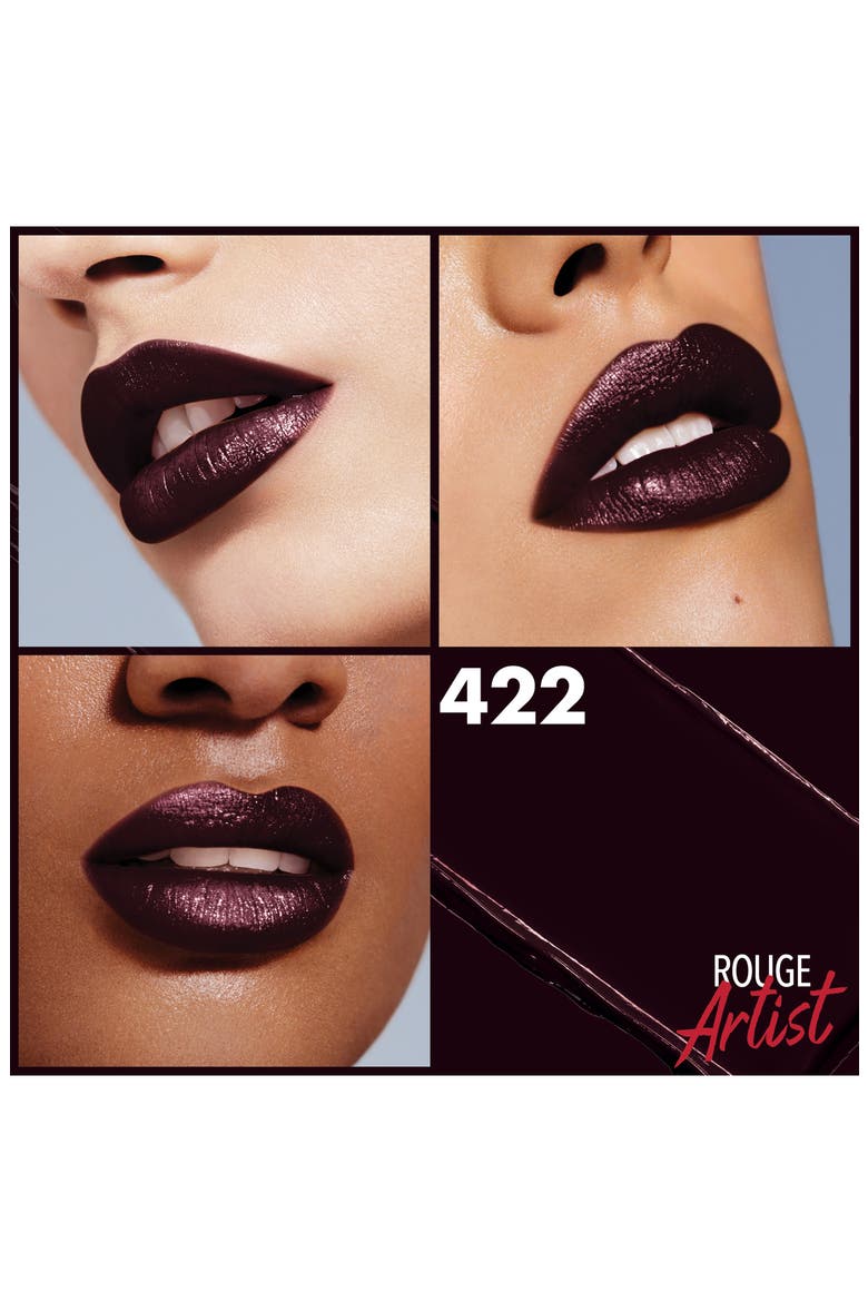 Rouge Artist Intense Color Beautifying Lipstick, Alternate, color, 422-EDGY BLACK