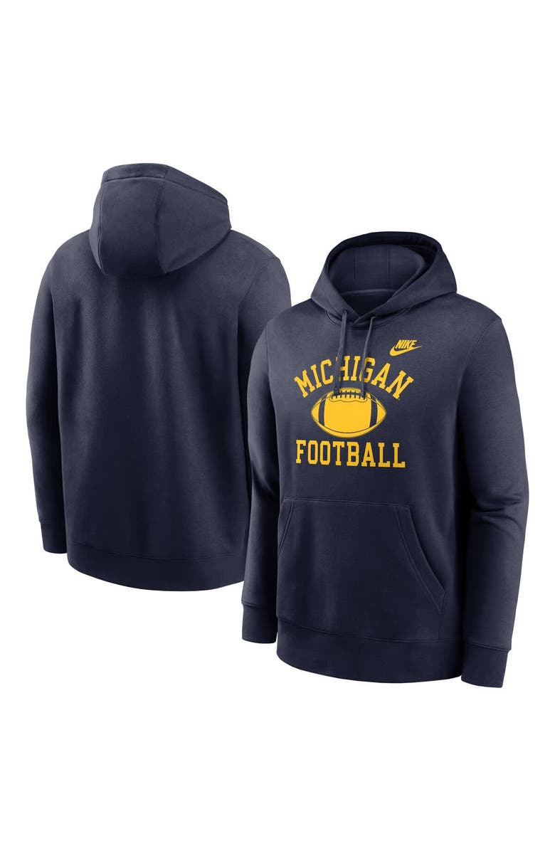 Nike Men's Nike Navy Michigan Wolverines Legacy Football Icon Club Fleece Pullover Hoodie, Main, color, Navy