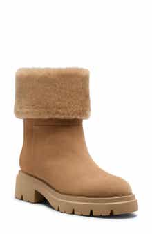 Stuart Weitzman Hudson Genuine Shearling Cuff Bootie