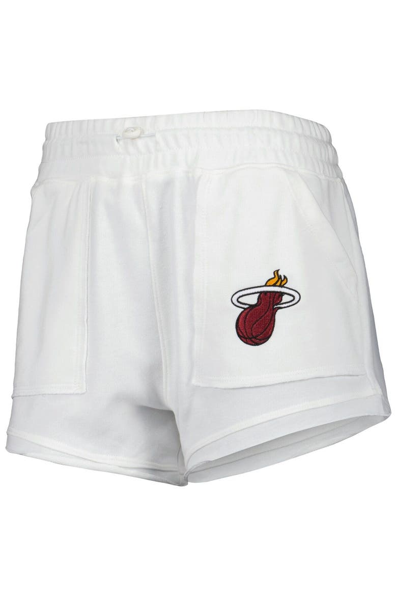 Women's Concepts Sport  White Miami Heat Sunray Shorts, Alternate, color, White