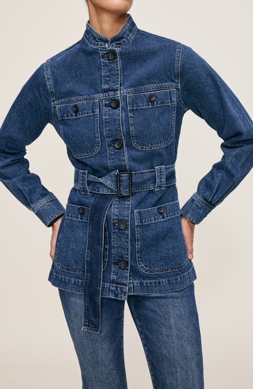 Dl1961 Tie Waist Utility Denim Jacket In Blue