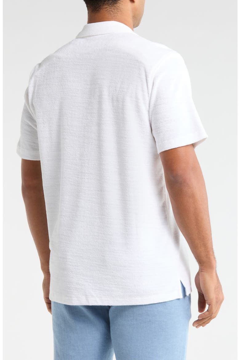 Cabana Terry Cloth Camp Shirt, Alternate, color, WHITE