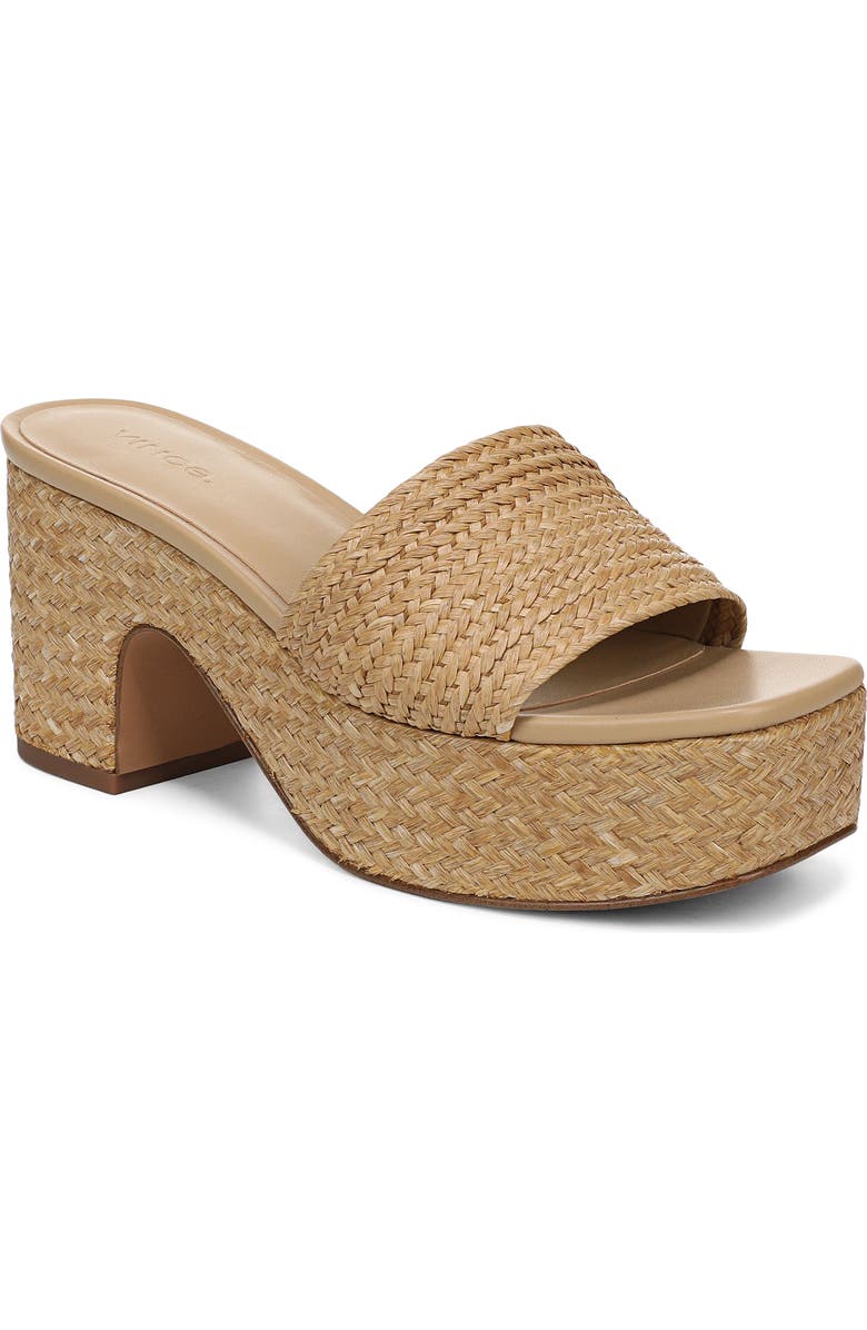 Vince Clarita Woven Platform Sandal, Main, color, Dark Wheat