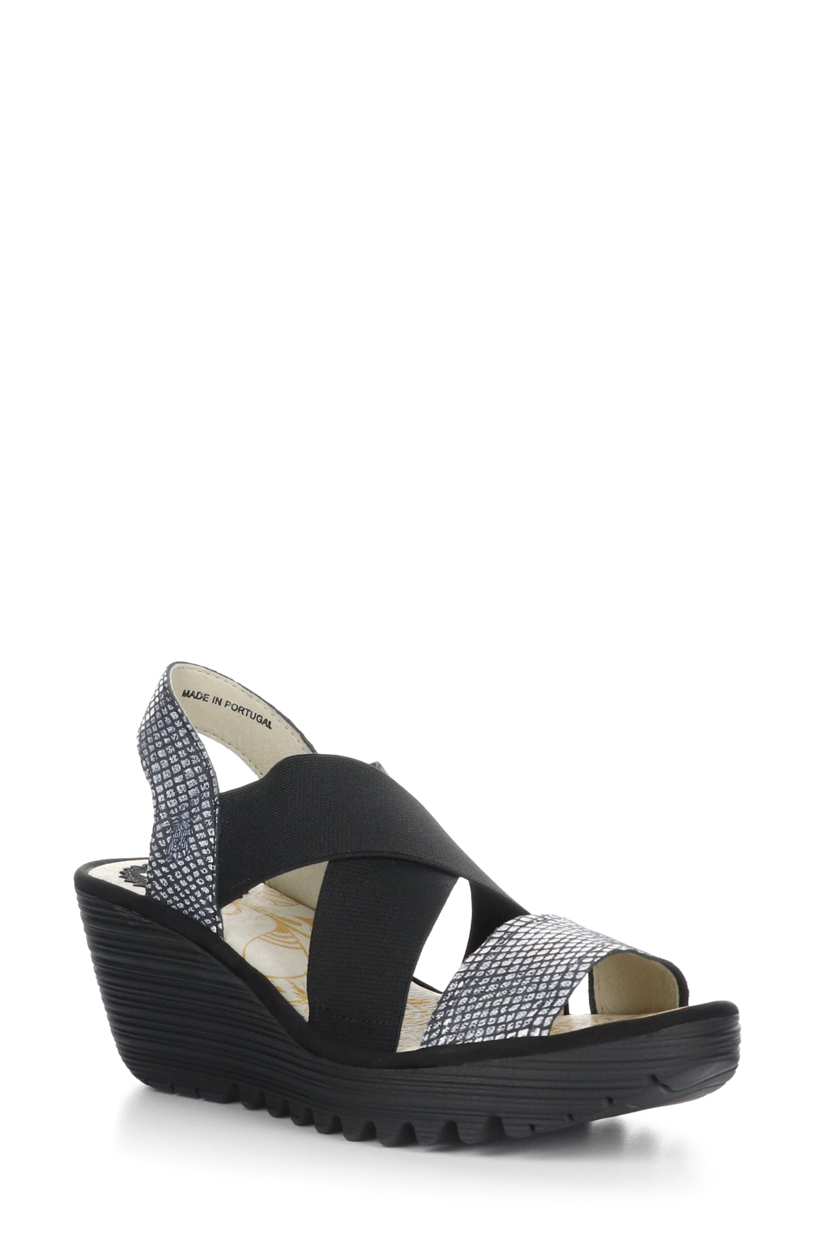 Yaji Cross Wedge Sandal, Main, color, BLACK OFF WHITE/ BLACK DIAMOND