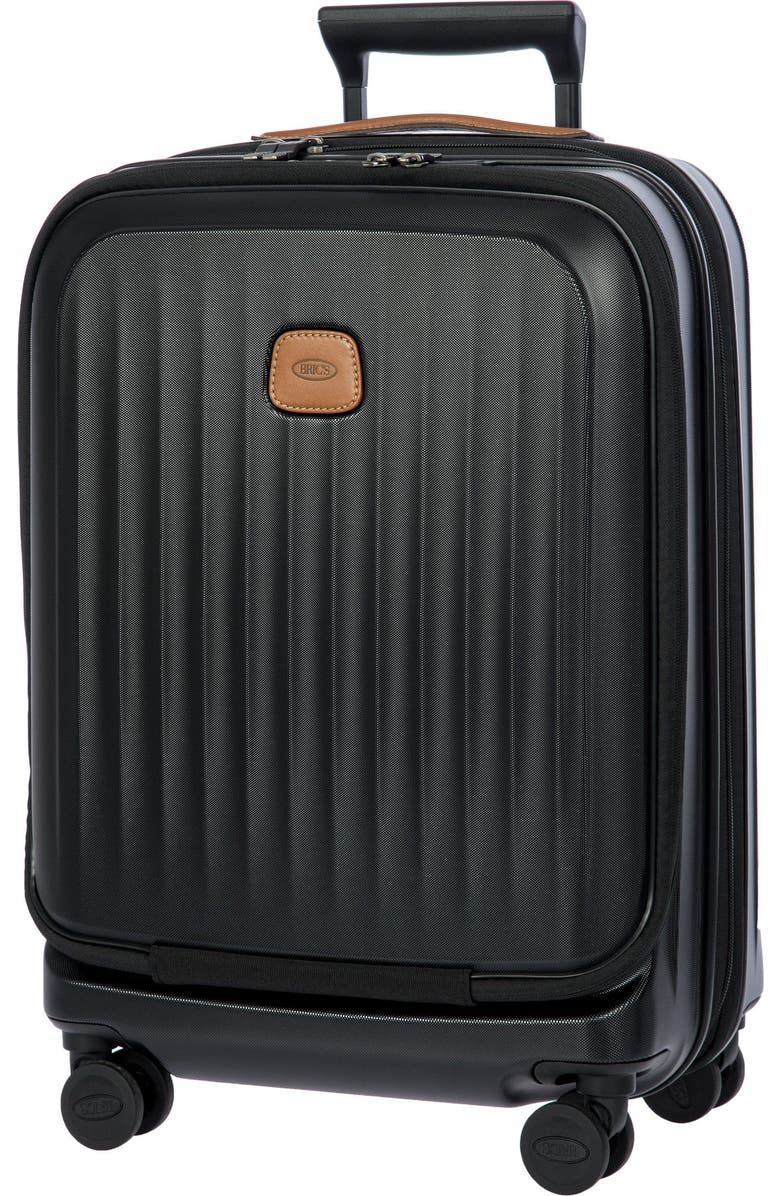 Bric's 2 Piece Set - Taormina Front Pocket 21" Carry-On Spinner & X-Travel Nomad Backpack, Alternate, color, Black