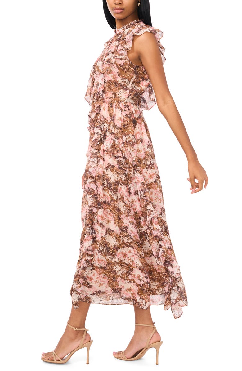 Parker Brooke Floral Ruffle Midi Dress, Alternate, color,