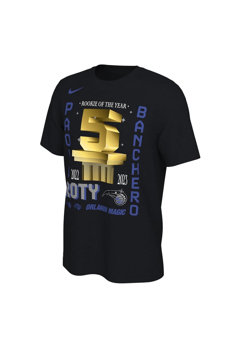 Men's Nike Paolo Banchero Black Orlando Magic 2023 NBA Rookie of the Year T-Shirt, Alternate, color, Black