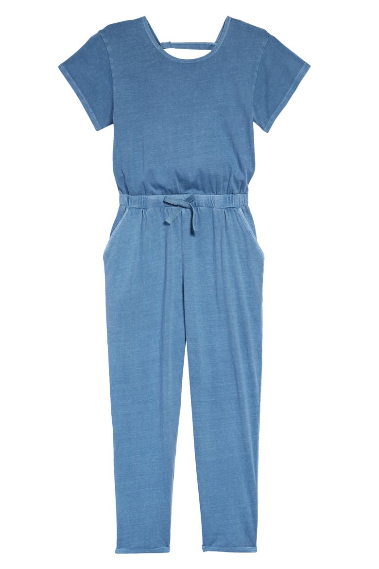 Kids' Cotton Jumpsuit, Main, color, BLUE CORONET WASH
