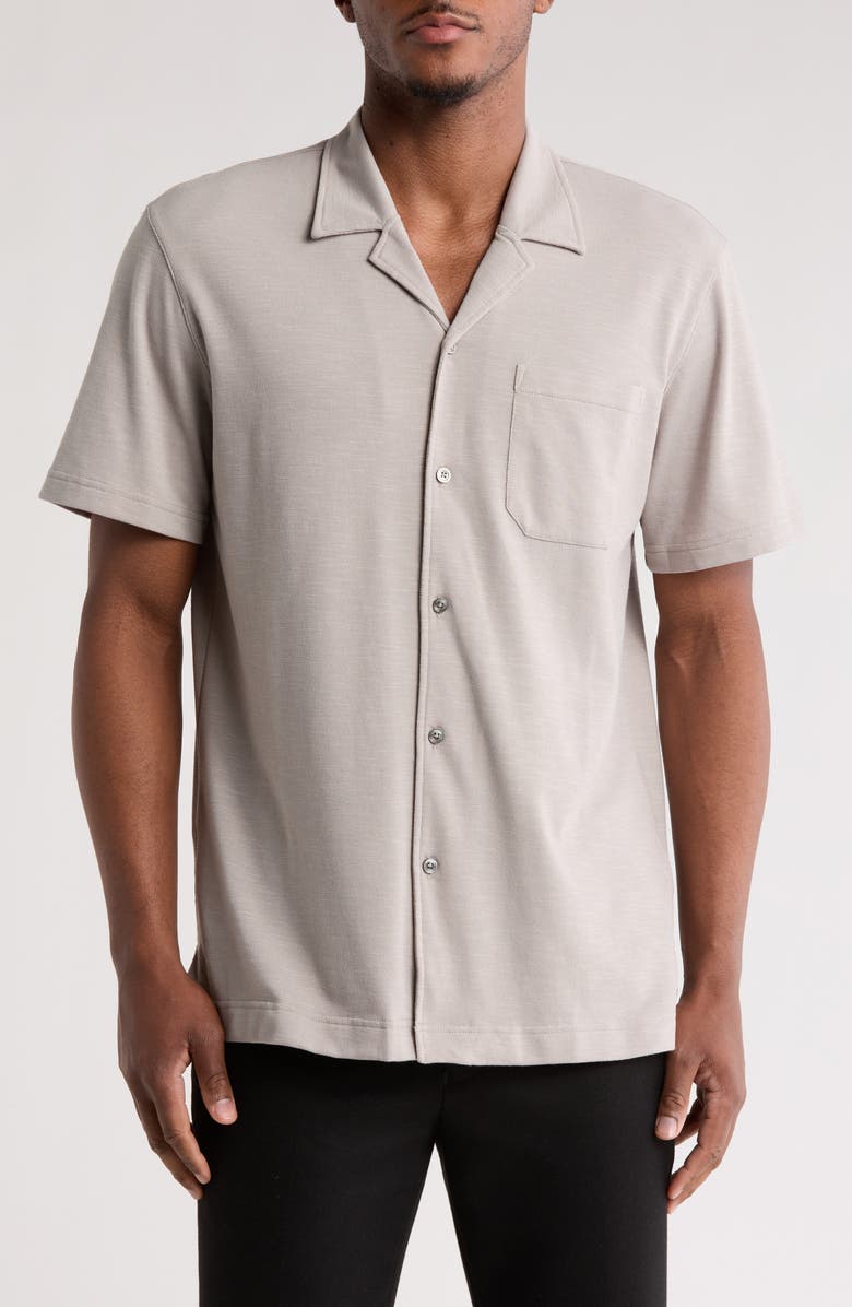 Bugatchi Knit Camp Shirt, Main, color, Willow