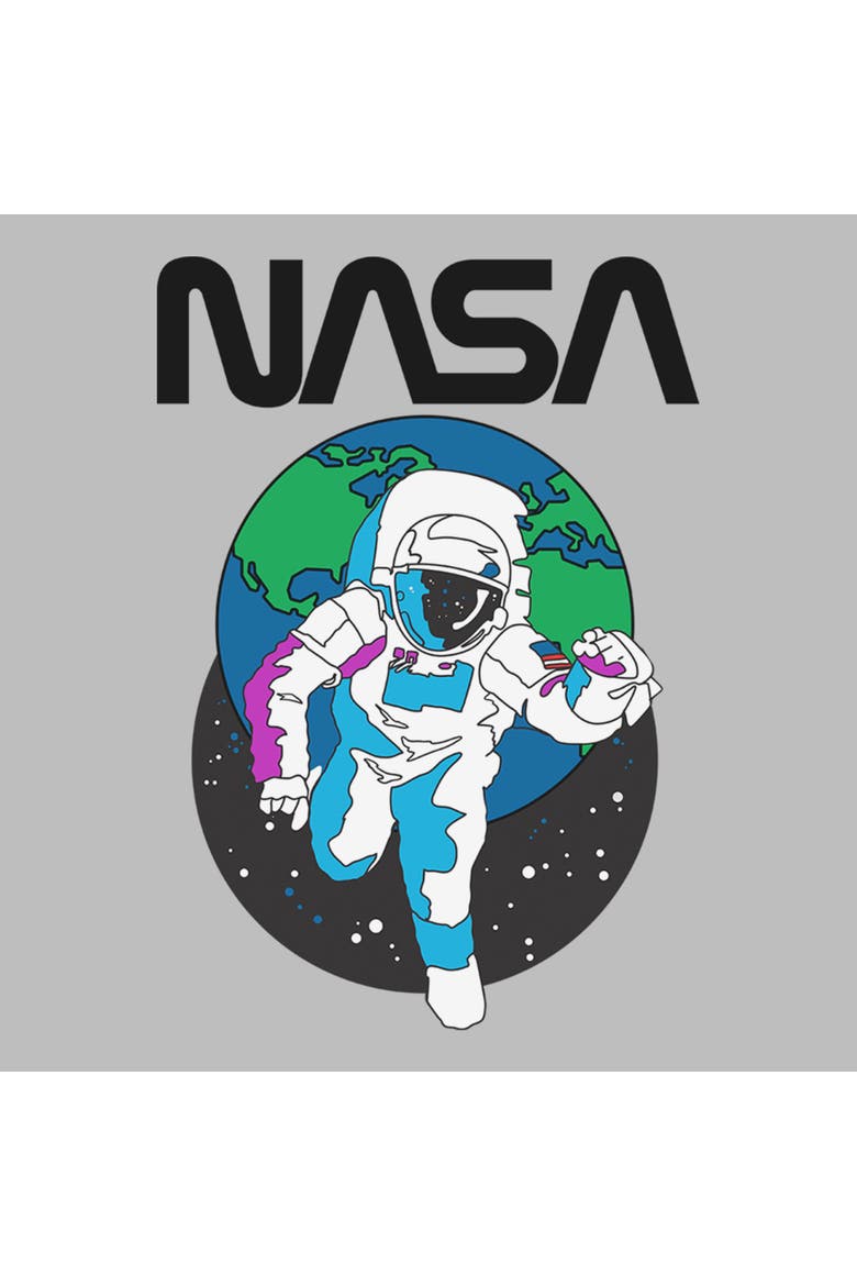Girl's NASA Spaceman Earth  Graphic T-Shirt, Alternate, color, Athletic Heather