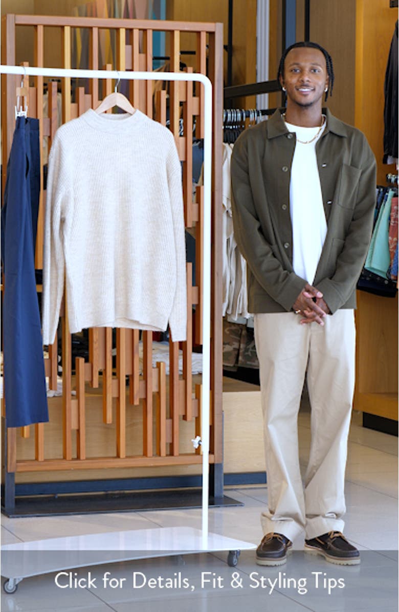 Rib Mock Neck Sweater, sales video thumbnail