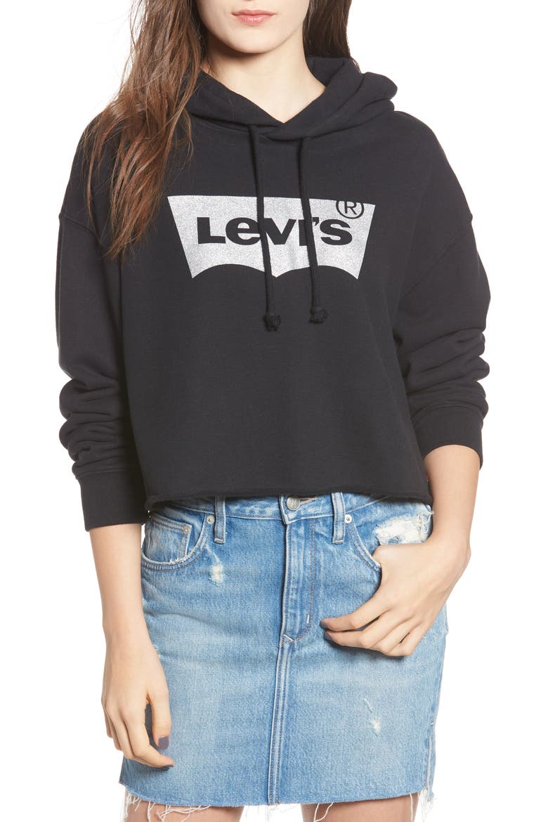 Levi's® Logo Graphic Hoodie, Main, color, BLACK GRAPHIC