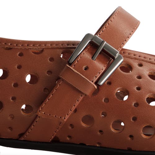 Bernardo Perforated Leather Mary Jane Ballerina Flats