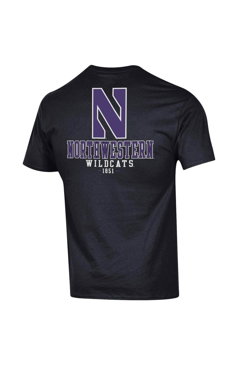 Champion Men's Champion Black Northwestern Wildcats Stack 2-Hit T-Shirt, Alternate, color, Black