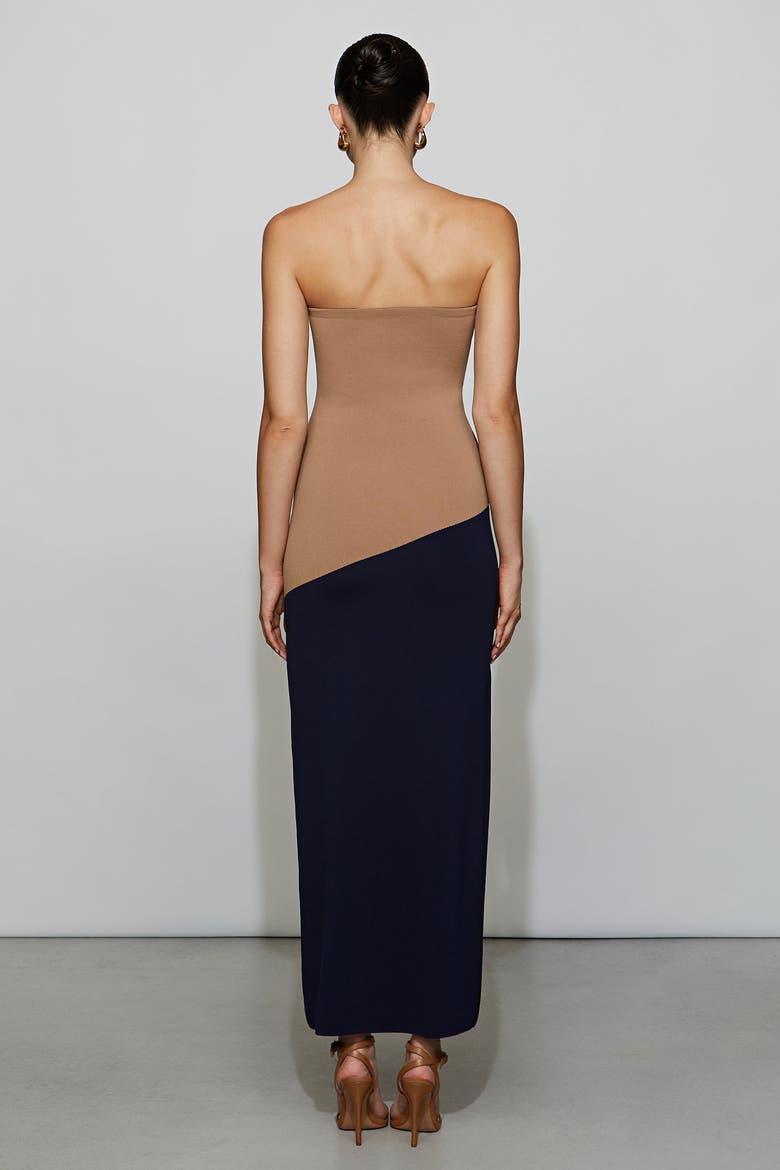 Liliana Knit Dress, Alternate, color, Camel/Navy