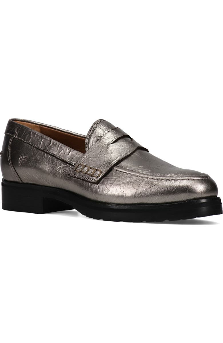Frye Melissa Loafer, Main, color, Dark Pewter - Lunar Metallic