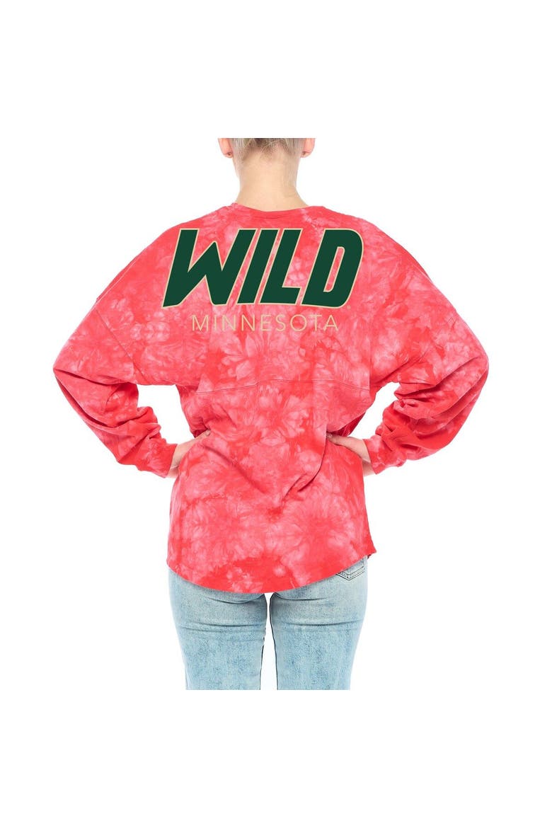 Women's Fanatics Branded Red Minnesota Wild Crystal-Dye Long Sleeve T-Shirt, Alternate, color, Red
