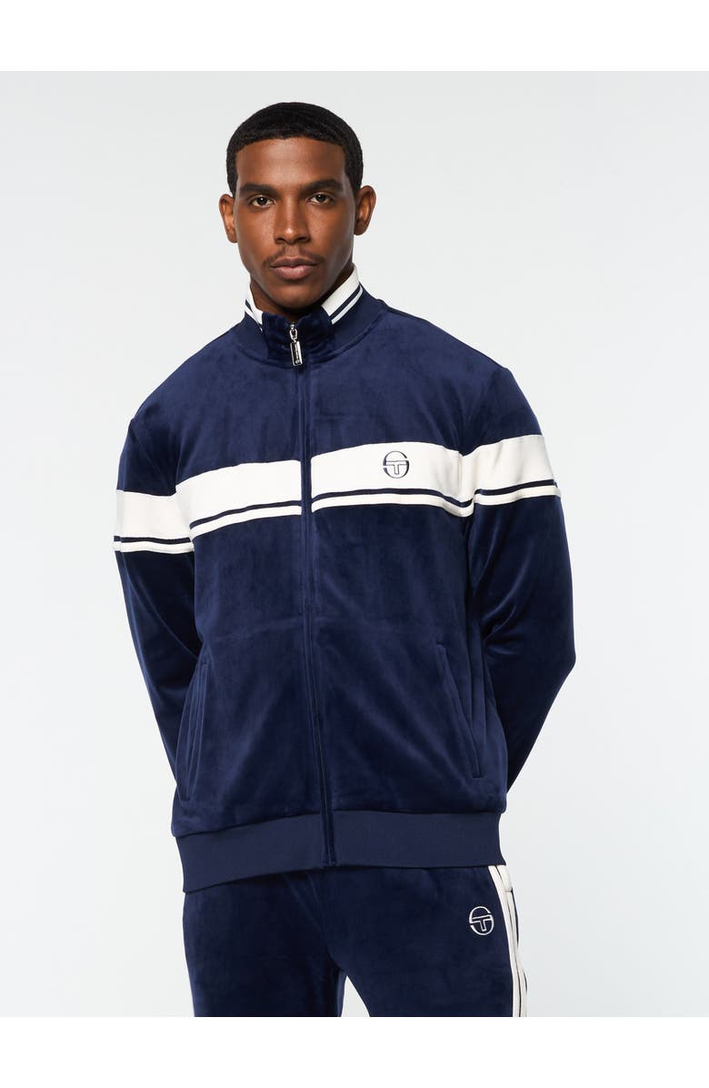 Sergio Tacchini Damarindo Velour Track Jacket, Main, color, Maritime Blue