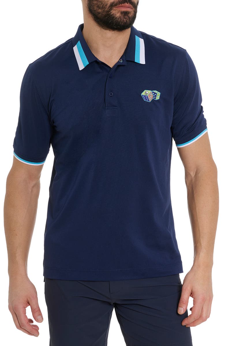 Robert Graham Skull Dice Embroidered Polo, Main, color,