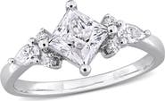 Julianna B. Moissanite Princess-Cut Cluster Engagement Ring