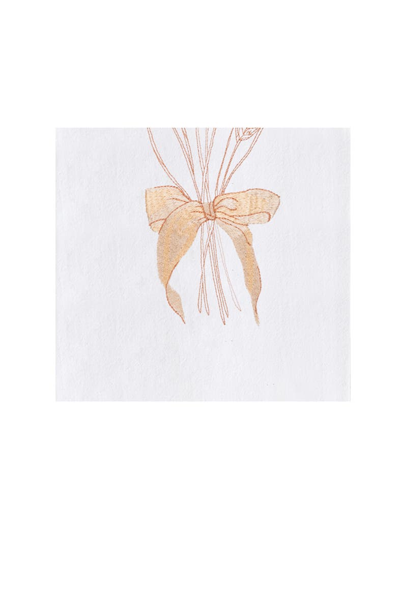Autumn Fields Wheat Embroidered Cotton Flour Sack Dishtowel, Alternate, color, Yellow